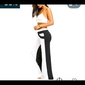 White & black pants
